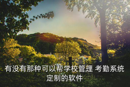 有沒有那種可以幫學(xué)校管理 考勤系統(tǒng)定制的軟件