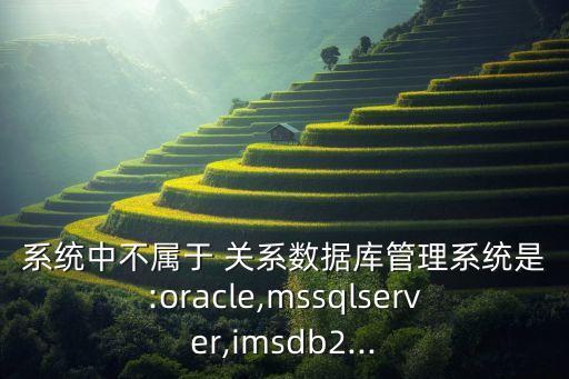 系統(tǒng)中不屬于 關(guān)系數(shù)據(jù)庫(kù)管理系統(tǒng)是:oracle,mssqlserver,imsdb2...