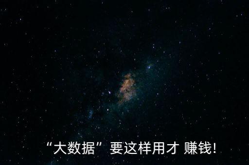 “大數(shù)據(jù)”要這樣用才 賺錢!