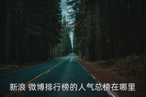 新浪 微博排行榜的人氣總榜在哪里