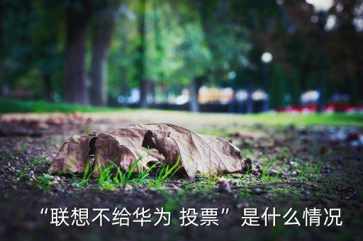 “聯(lián)想不給華為 投票”是什么情況