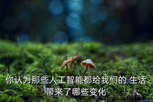 你認(rèn)為那些人工智能都給我們的 生活帶來(lái)了哪些變化