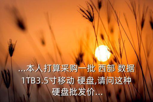 ...本人打算采購一批 西部 數(shù)據(jù)1TB3.5寸移動(dòng) 硬盤,請(qǐng)問這種 硬盤批發(fā)價(jià)...