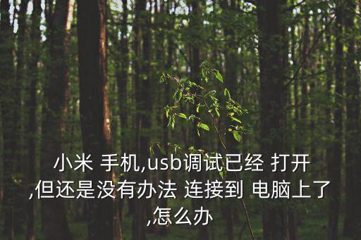  小米 手機(jī),usb調(diào)試已經(jīng) 打開(kāi),但還是沒(méi)有辦法 連接到 電腦上了,怎么辦