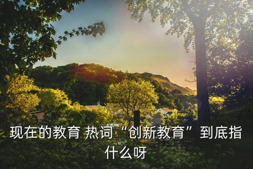 現(xiàn)在的教育 熱詞“創(chuàng)新教育”到底指什么呀