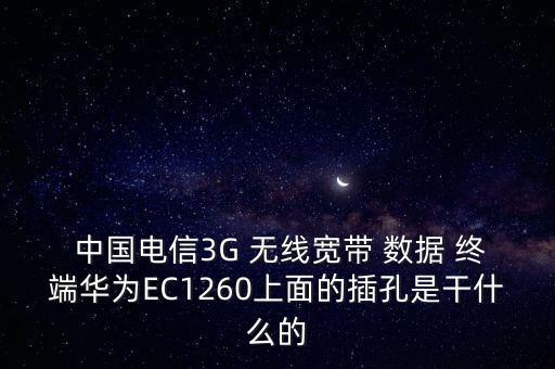  中國電信3G 無線寬帶 數(shù)據(jù) 終端華為EC1260上面的插孔是干什么的