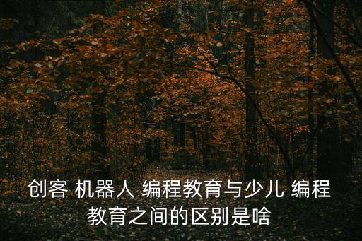 創(chuàng)客 機器人 編程教育與少兒 編程教育之間的區(qū)別是啥