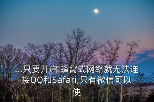 ...只要開啟 蜂窩式網(wǎng)絡(luò)就無法連接QQ和Safari,只有微信可以使