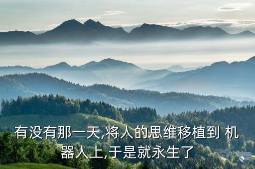有沒(méi)有那一天,將人的思維移植到 機(jī)器人上,于是就永生了