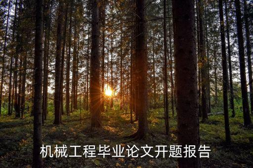 機械工程畢業(yè)論文開題報告