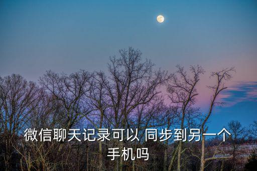  微信聊天記錄可以 同步到另一個(gè) 手機(jī)嗎