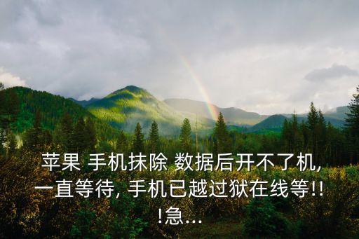  蘋果 手機抹除 數據后開不了機,一直等待, 手機已越過獄在線等!!!急...