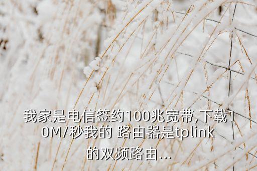 我家是電信簽約100兆寬帶,下載10M/秒我的 路由器是tplink的雙頻路由...