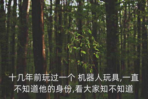十幾年前玩過一個 機器人玩具,一直不知道他的身份,看大家知不知道