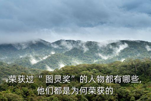 榮獲過“ 圖靈獎”的人物都有哪些,他們都是為何榮獲的