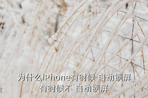 為什么iPhone有時候 自動鎖屏有時候不 自動鎖屏