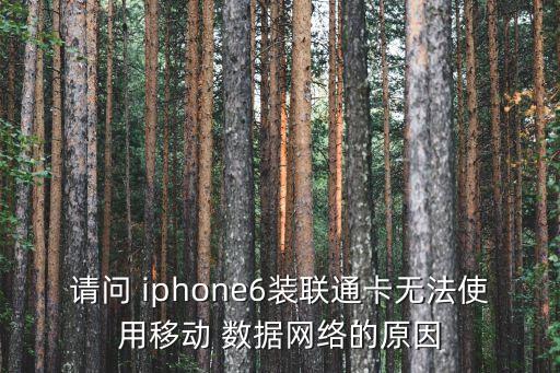 請問 iphone6裝聯(lián)通卡無法使用移動 數(shù)據(jù)網(wǎng)絡(luò)的原因