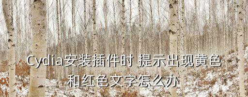 Cydia安裝插件時 提示出現黃色和紅色文字怎么辦