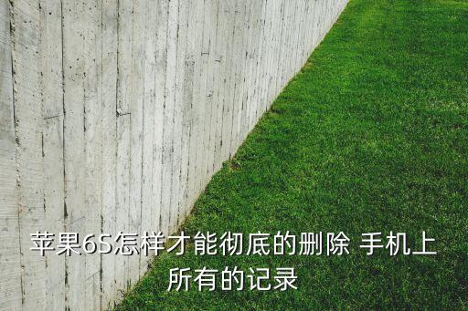 蘋果6S怎樣才能徹底的刪除 手機上所有的記錄