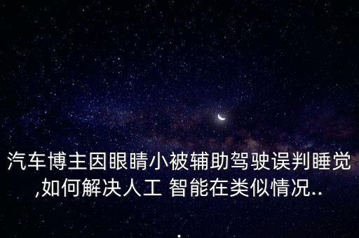 汽車博主因眼睛小被輔助駕駛誤判睡覺,如何解決人工 智能在類似情況...