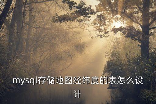 mysql存儲(chǔ)地圖經(jīng)緯度的表怎么設(shè)計(jì)
