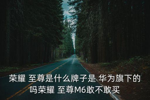 榮耀 至尊是什么牌子是 華為旗下的嗎榮耀 至尊M6敢不敢買