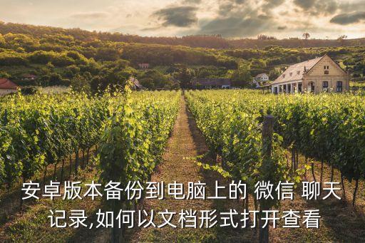 安卓版本備份到電腦上的 微信 聊天 記錄,如何以文檔形式打開(kāi)查看