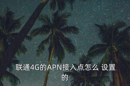  聯(lián)通4G的APN接入點怎么 設置的