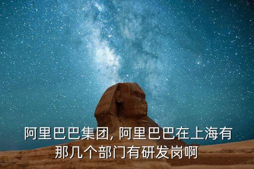  阿里巴巴集團(tuán), 阿里巴巴在上海有那幾個(gè)部門有研發(fā)崗啊