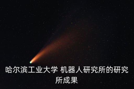 哈爾濱工業(yè)大學(xué) 機(jī)器人研究所的研究所成果