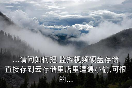 ...請問如何把 監(jiān)控視頻硬盤存儲直接存到云存儲里店里遭遇小偷,可恨的...