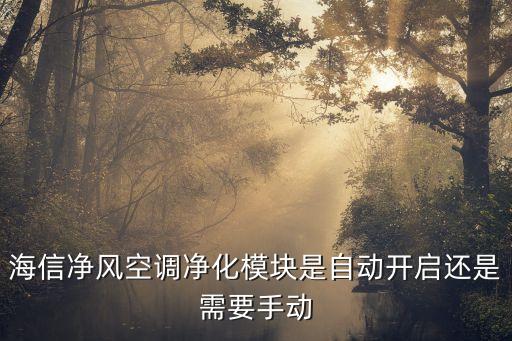 海信凈風空調(diào)凈化模塊是自動開啟還是需要手動