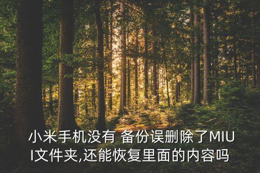  小米手機(jī)沒(méi)有 備份誤刪除了MIUI文件夾,還能恢復(fù)里面的內(nèi)容嗎