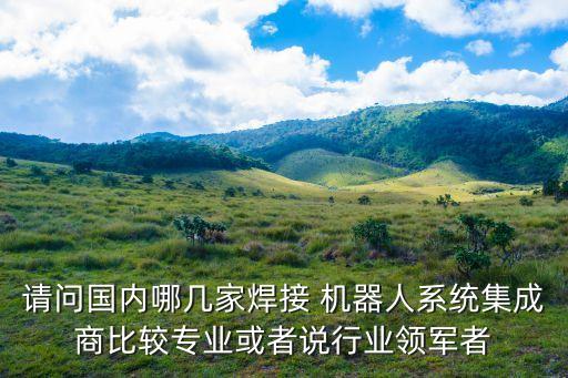 請問國內(nèi)哪幾家焊接 機器人系統(tǒng)集成商比較專業(yè)或者說行業(yè)領(lǐng)軍者