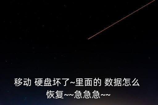 移動(dòng) 硬盤壞了~里面的 數(shù)據(jù)怎么 恢復(fù)~~急急急~~