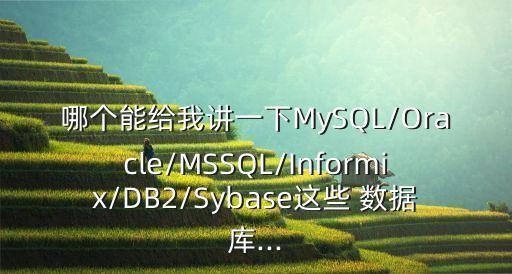 哪個(gè)能給我講一下MySQL/Oracle/MSSQL/Informix/DB2/Sybase這些 數(shù)據(jù)庫(kù)...
