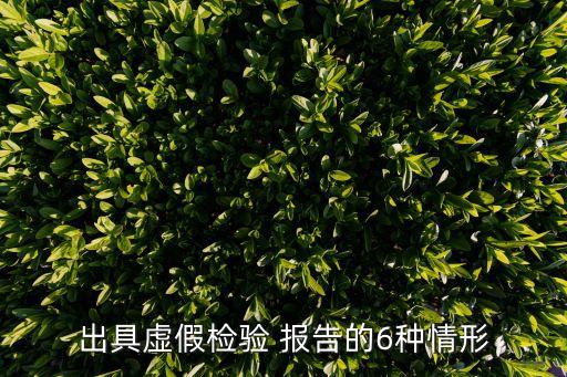 出具虛假檢驗(yàn) 報(bào)告的6種情形