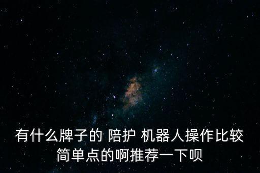 有什么牌子的 陪護 機器人操作比較簡單點的啊推薦一下唄