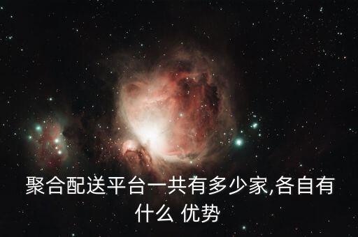  聚合配送平臺(tái)一共有多少家,各自有什么 優(yōu)勢(shì)