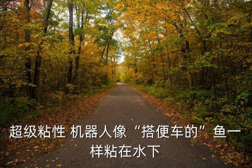 超級粘性 機器人像“搭便車的”魚一樣粘在水下