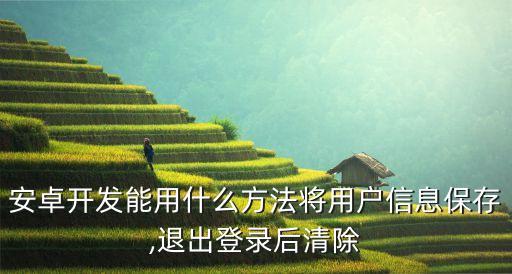 安卓開(kāi)發(fā)能用什么方法將用戶信息保存,退出登錄后清除