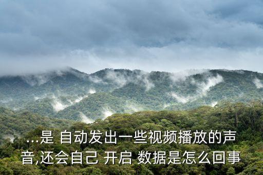...是 自動發(fā)出一些視頻播放的聲音,還會自己 開啟 數(shù)據(jù)是怎么回事