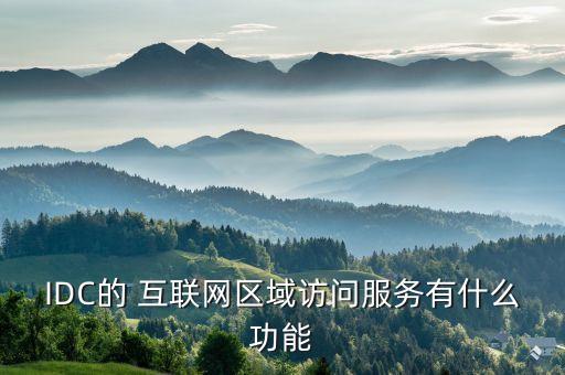 IDC的 互聯(lián)網(wǎng)區(qū)域訪問服務(wù)有什么功能
