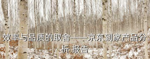 效率與品質的取舍——京東到家產品分析 報告