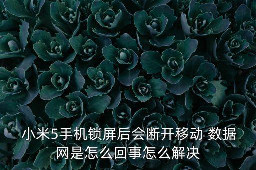  小米5手機鎖屏后會斷開移動 數(shù)據(jù)網(wǎng)是怎么回事怎么解決