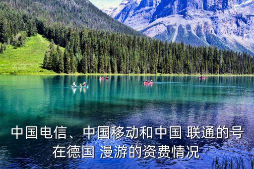 中國電信、中國移動和中國 聯(lián)通的號在德國 漫游的資費情況