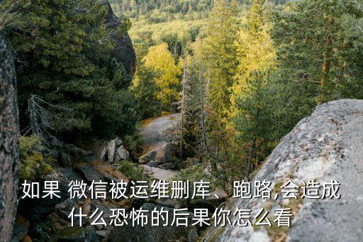 如果 微信被運(yùn)維刪庫、跑路,會造成什么恐怖的后果你怎么看