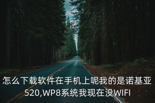 怎么下載軟件在手機上呢我的是諾基亞520,WP8系統(tǒng)我現(xiàn)在沒WIFI