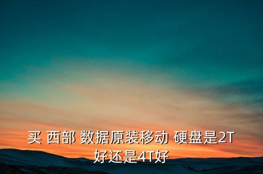 買 西部 數據原裝移動 硬盤是2T好還是4T好