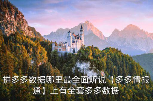 拼多多數(shù)據(jù)哪里最全面聽說【多多情報(bào)通】上有全套多多數(shù)據(jù)